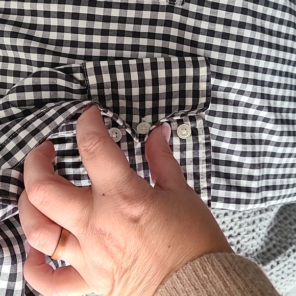 JCrew buffalo check button down tunic, medium - Picture 5 of 9